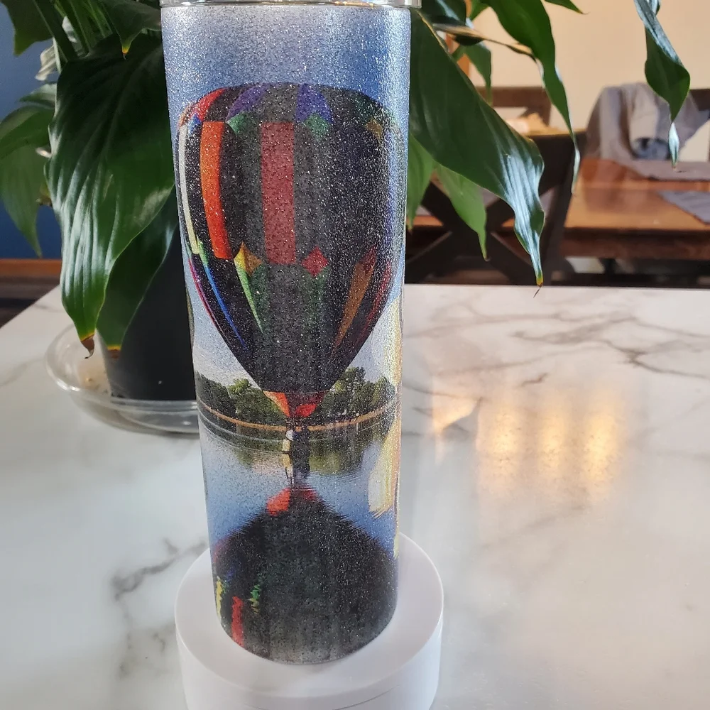 Hot Air Balloons 30oz Glitter Tumbler with duo lids 🎉sale